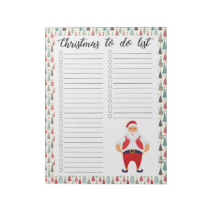 Bloc-note La liste de choses à faire du Père Noël