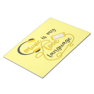 Bloc-note La musique est ma langue d'amour phrase romantique