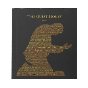 Bloc-note La Tuile de poème "The Guest House" de Roumi