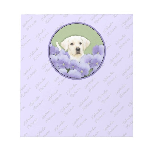 Bloc-note Labrador Retriever Puppy Painting Original Chien A (Devant)
