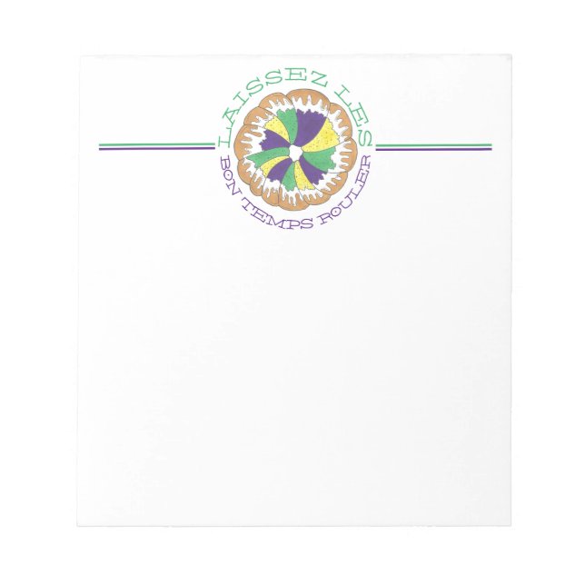 Bloc-note Laissez Les Bon Temps Rouler Mardi Gras King Cake (Devant)