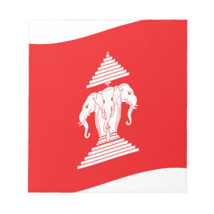 Bloc-note Lao Erawan Trois Chefs D'Éléphant Drapeau Vague