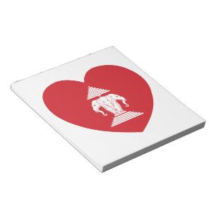 Bloc-note Laotian Erawan 3 Tête Elephant Coeur Drapeau