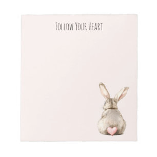 Bloc-note Lapin de coeur de lapin rose