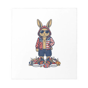 Bloc-note Lapin de Pâques patriotique Vintage Vector Shirt_1