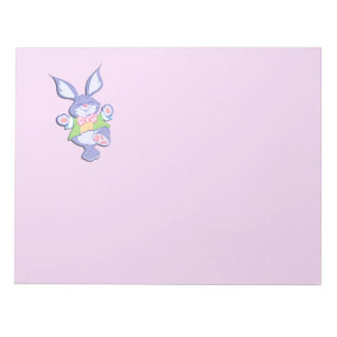 Bloc-note Lapin de Pâques Violet Dansant