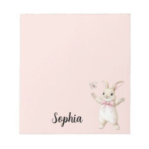 Bloc-note Lapin Papillon Blush Rose  