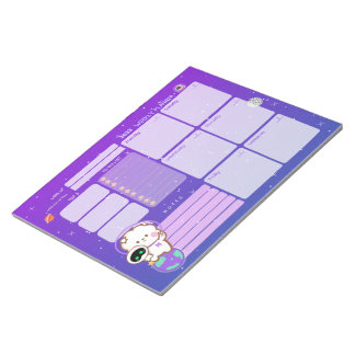 Bloc-note L'astronaute de Kawaii dans un planificateur hebdo