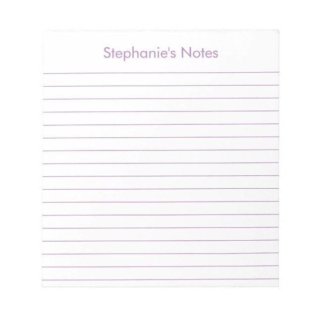 Bloc-note Lavande moderne Linked Personnalisé (Devant)