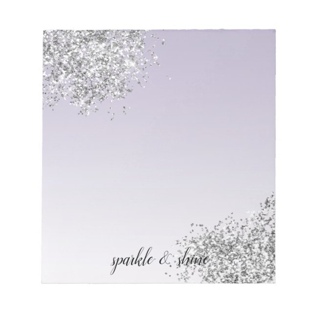 Bloc-note Lavande violet ombre Parties scintillant argent ét (Devant)