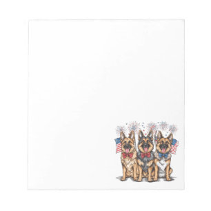 Bloc-note Le 4 Juillet Chiens De Berger Allemands