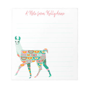 Bloc-note Le beau lama vert a personnalisé le bloc - notes