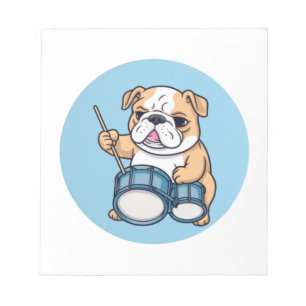 Bloc-note Le Bulldog qui Tambourine Rythmes et Bulldog Groov