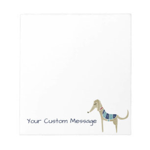 Bloc-note Le chien de caricature Greyhound en manteau