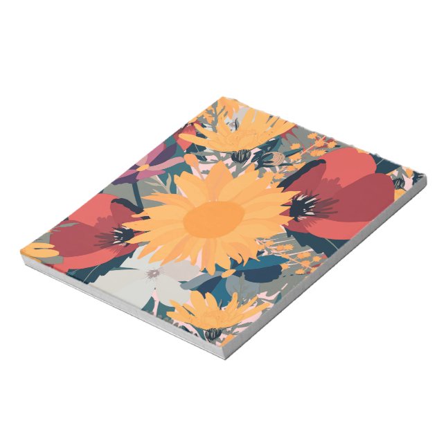 Bloc-note Le design moderne de Sunflowers Floral Autumn Colo (Tourné)