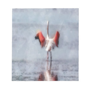 Bloc-note Le Flamant rose rose en aquarelle