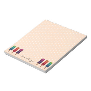 Bloc-note Le mignon de Popsicle d'aquarelle crème