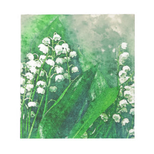 Bloc-note Le muguet botanique pour aquarelle