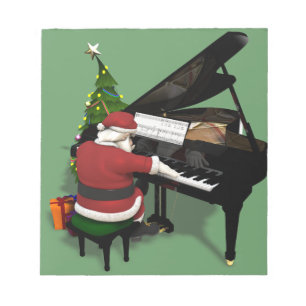 Bloc-note Le Père Noël Jouer Piano