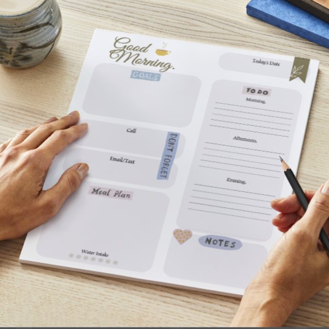 Bloc-note Le planificateur quotidien de routine du matin pro (Start your day with a focus )