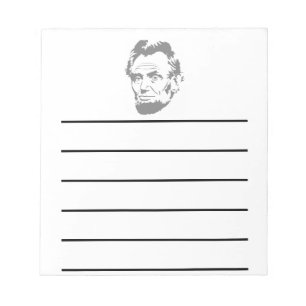 Bloc-note Le Président Abe Lincoln Face