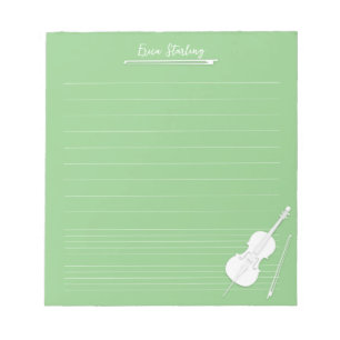 Bloc-note Leçon de musique personnalisée au violoncelle blan