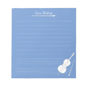 Bloc-note Leçon de musique personnalisée au violoncelle blan