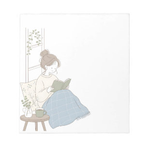 Bloc-note Lecteur de fenêtre matinale Minimal Soft Green Blo