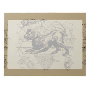 Bloc-note Leo Constellation Map Hevelius 1690 sur Taupe