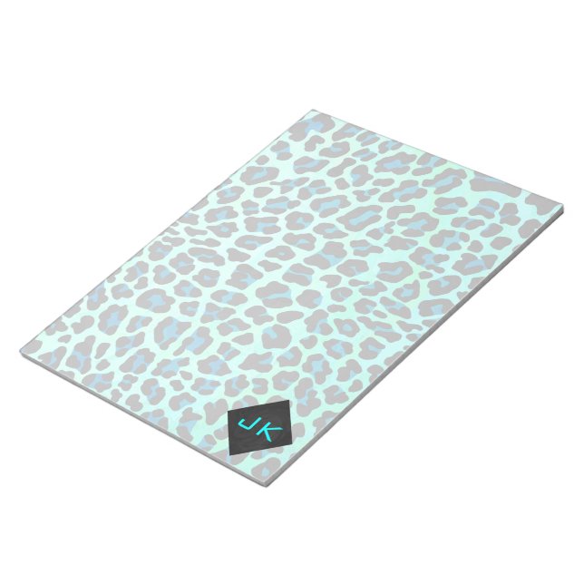 Bloc-note Léopard noir et Turquoise (Incliné)
