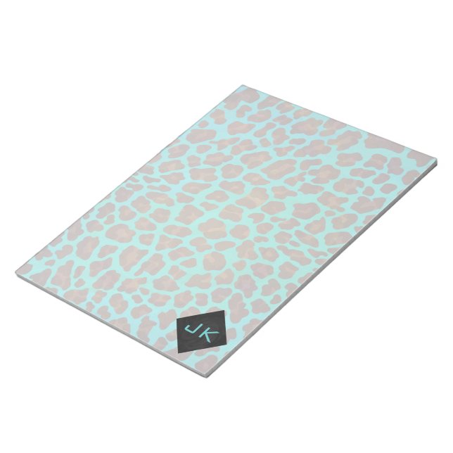 Bloc-note Léopard Turquoise et Brown (Incliné)