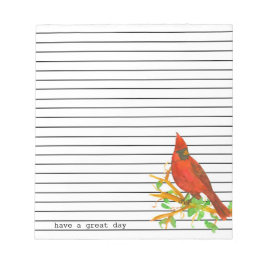 Bloc-note Les Oiseaux Cardinaux Ont Une Grande Journée Lissé