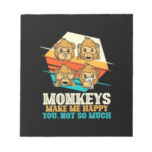 Bloc-note Les singes me rendent heureux