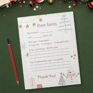 Bloc-note Lettre au Père Noël - Noël Cosy