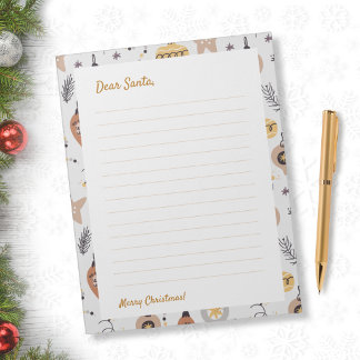 Bloc-note Lettre au Père Noël - Noël scandinave