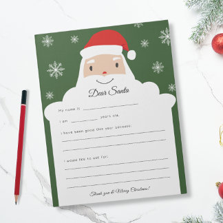 Bloc-note Lettre au Père Noël - Sourire Jovial