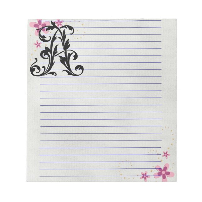 Bloc-note Lettre feuille A (Devant)