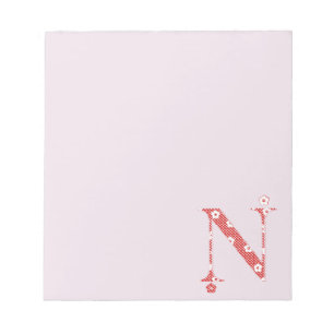 Bloc-note LETTRE Motif Fleur N(rouge)