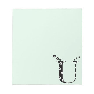 Bloc-note LETTRE Motif Fleur U