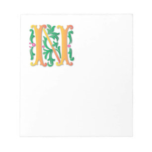 Bloc-note Lettre N Monogramme Fleur de lis