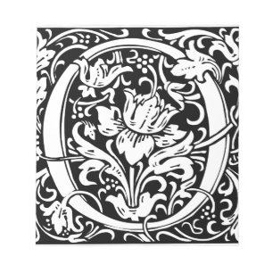 Bloc-note Lettre O Monogramme Art Nouveau Médiéval