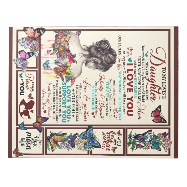 Bloc-note Lettre personnalisée à ma fille aimée (Devant)