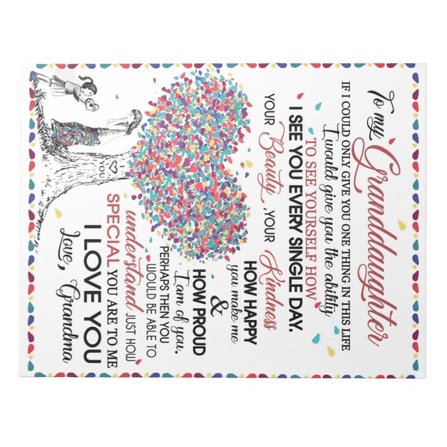 Bloc-note Lettre personnalisée à ma petite-fille (Devant)