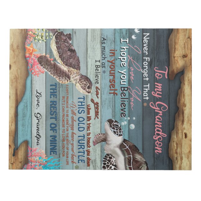 Bloc-note Lettre personnalisée à mon petit-fils de grand-pèr (Devant)