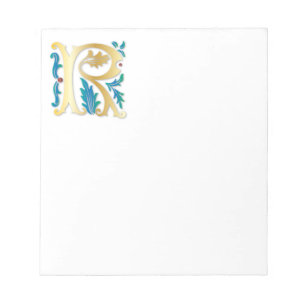 Bloc-note Lettre R Monogramme Fleur de lis
