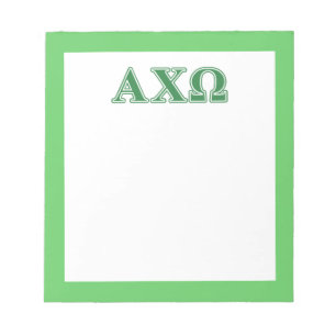 Bloc-note Lettres Vertes Alpha Chi Omega