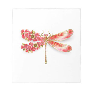 Bloc-note libellule de fleurs avec sakura de bijoux