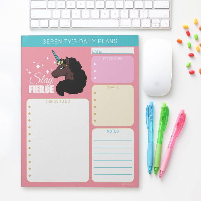 Bloc-note Licorne Afro | Magical (Notepad on table)