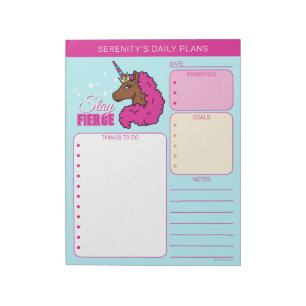 Bloc-note Licorne Afro Rose Chaud