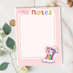 Bloc-note Licorne arc-en-ciel magique personnalisée mignonne